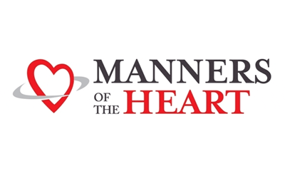 Logo with a red heart and "Manners of the Heart" text, reflecting values shared by First Presbyterian Baton Rouge on a white background.